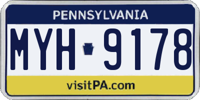 PA license plate MYH9178