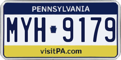 PA license plate MYH9179