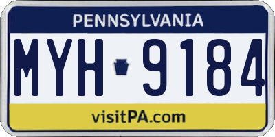 PA license plate MYH9184