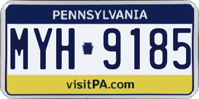 PA license plate MYH9185