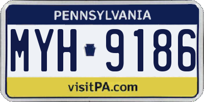 PA license plate MYH9186