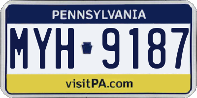 PA license plate MYH9187