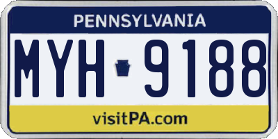PA license plate MYH9188