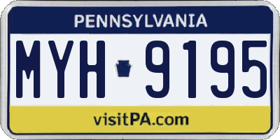 PA license plate MYH9195