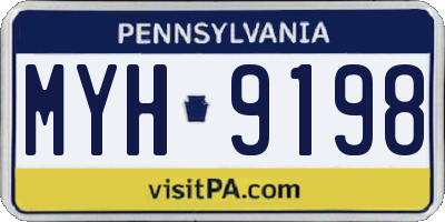 PA license plate MYH9198