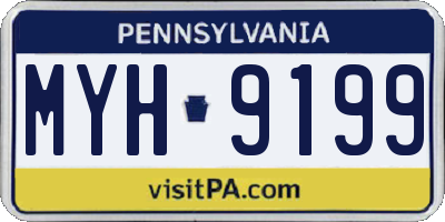 PA license plate MYH9199