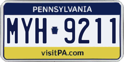 PA license plate MYH9211