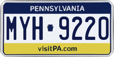 PA license plate MYH9220