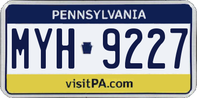 PA license plate MYH9227