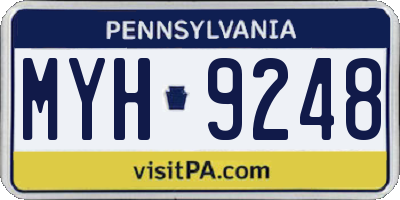 PA license plate MYH9248