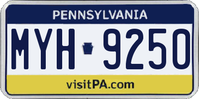 PA license plate MYH9250