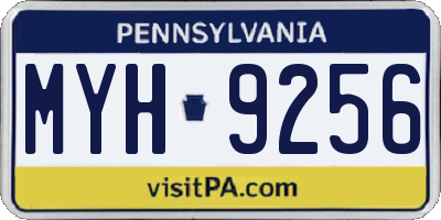 PA license plate MYH9256