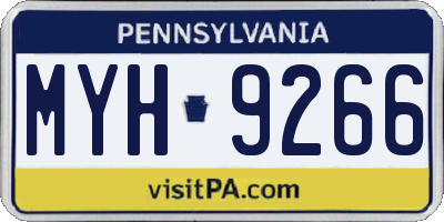 PA license plate MYH9266