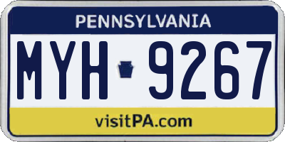 PA license plate MYH9267