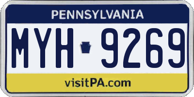 PA license plate MYH9269