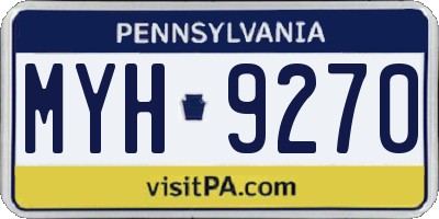 PA license plate MYH9270