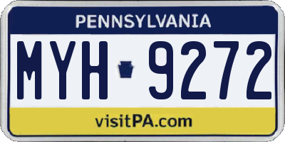 PA license plate MYH9272