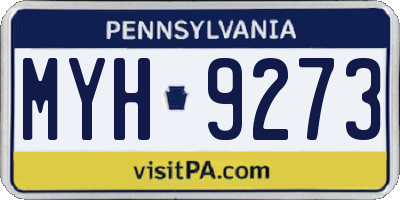 PA license plate MYH9273
