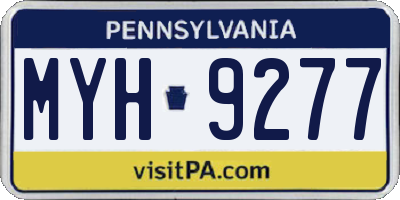 PA license plate MYH9277
