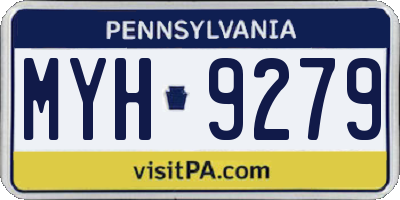 PA license plate MYH9279
