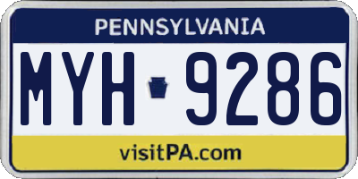 PA license plate MYH9286