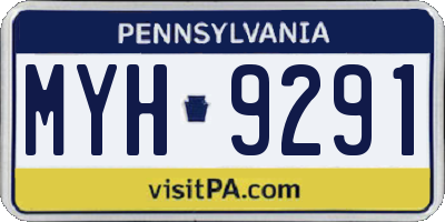 PA license plate MYH9291