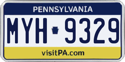 PA license plate MYH9329