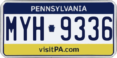 PA license plate MYH9336