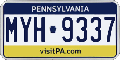 PA license plate MYH9337