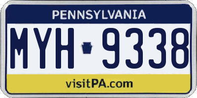 PA license plate MYH9338