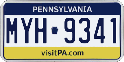 PA license plate MYH9341