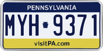 PA license plate MYH9371