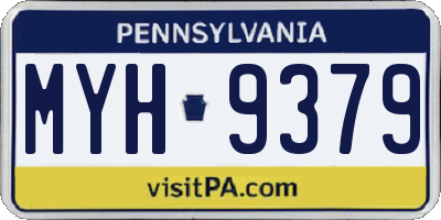 PA license plate MYH9379