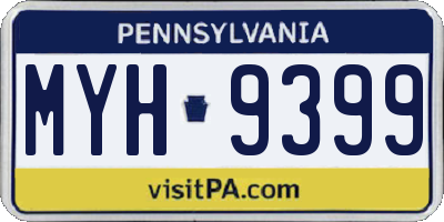 PA license plate MYH9399