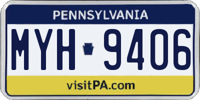 PA license plate MYH9406