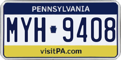 PA license plate MYH9408