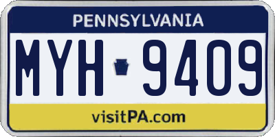 PA license plate MYH9409