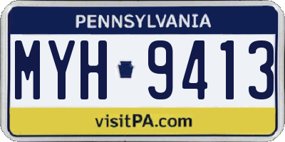 PA license plate MYH9413