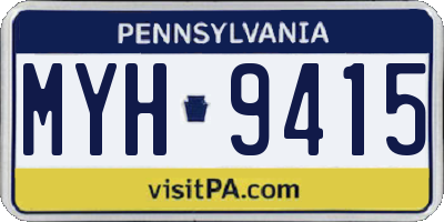 PA license plate MYH9415