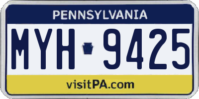 PA license plate MYH9425