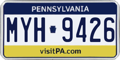 PA license plate MYH9426