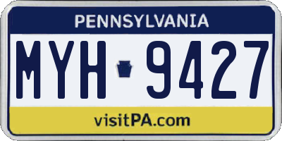 PA license plate MYH9427