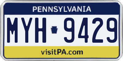 PA license plate MYH9429