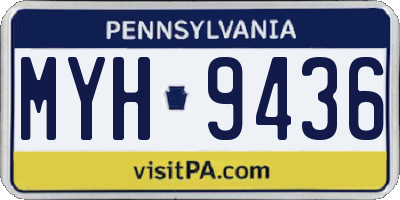 PA license plate MYH9436