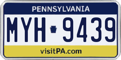 PA license plate MYH9439