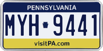 PA license plate MYH9441