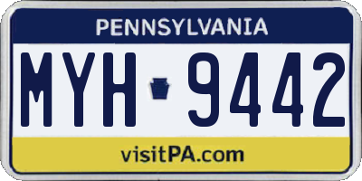 PA license plate MYH9442