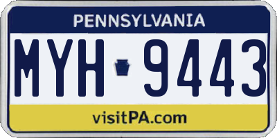 PA license plate MYH9443