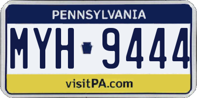 PA license plate MYH9444