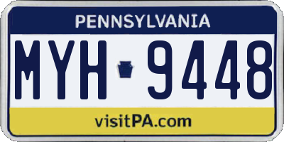 PA license plate MYH9448